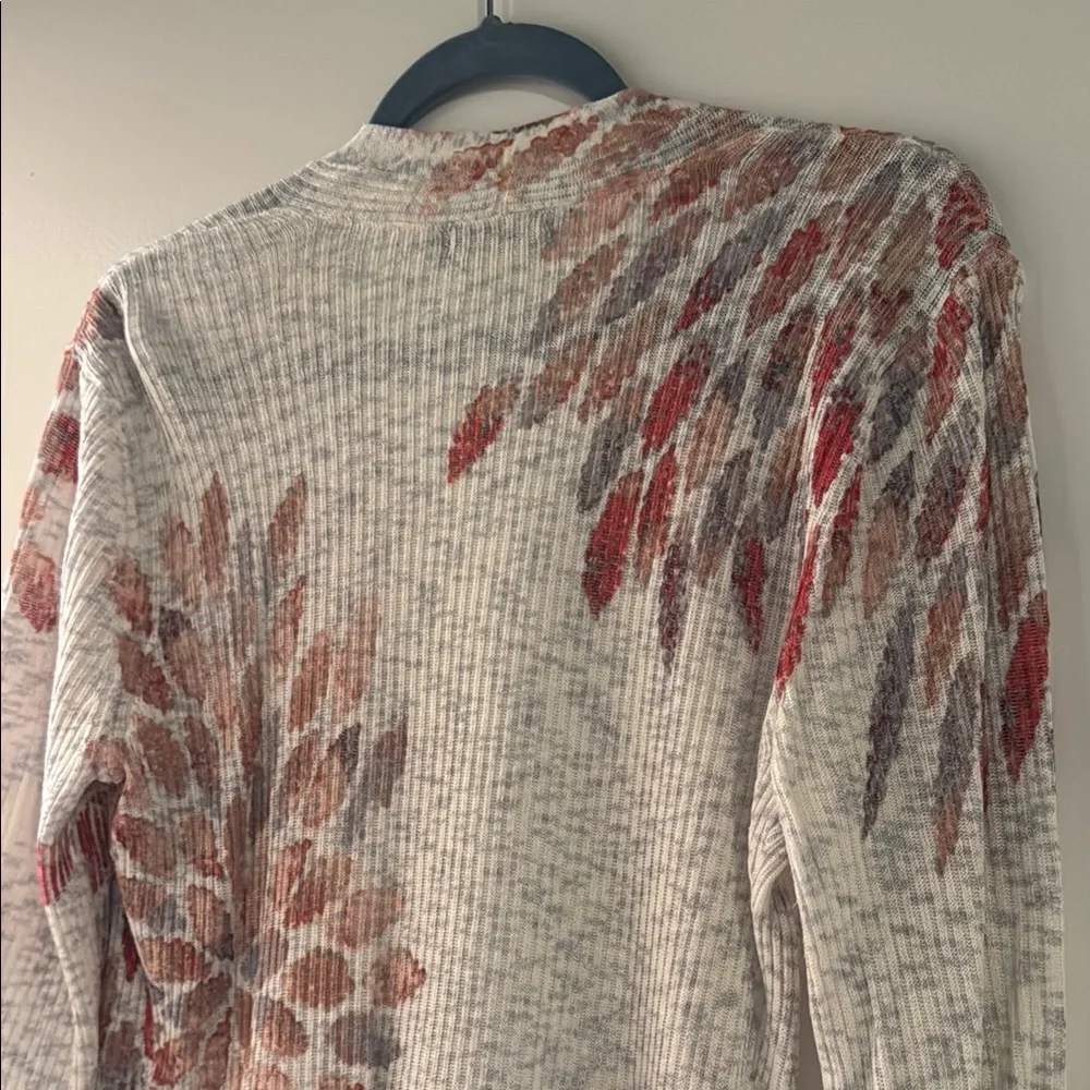 Nic + Zoe Floral Knit Duster Cardigan Size M - Picture 6 of 10